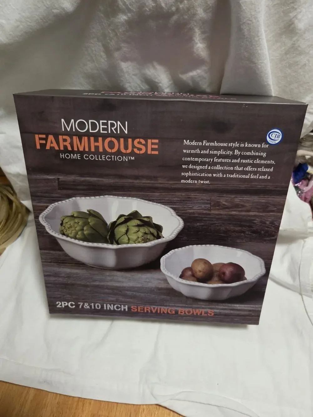 2 Piece Modern Farmhouse Serving Bowl Set 7